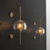 Ramoosin Clear Glass Metal Grill Wall Lamp -bronze