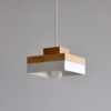 Ranusa Nordic Wood-top Pendant Lamp-square-white