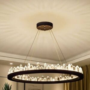 Rhetori Ice Crystals Large Ring Pendant Lamp-effect-lit