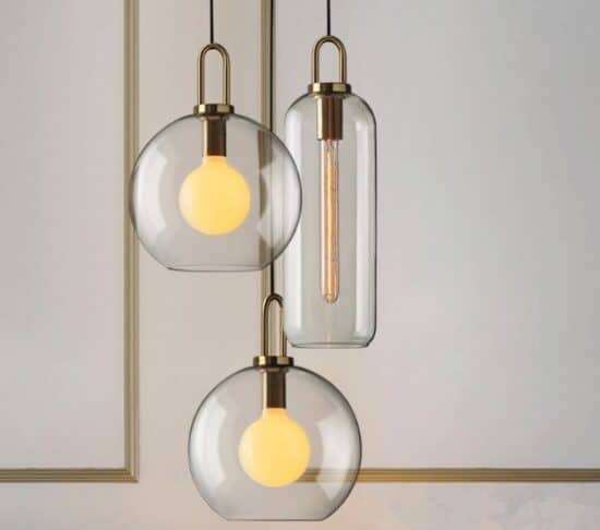 TORDIS U-loop Clear Glass Pendant Lamp-3 lamps combinations