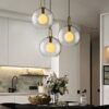 TORDIS U-loop Clear Glass Pendant Lamp-dining area lamps-round ball