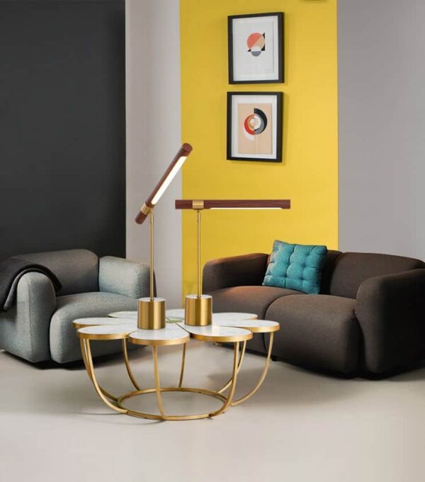 Tiado L-Bone Modern Wood Grain Table Lamp | Screed