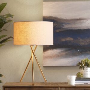 Trilornaa Drum Shade Minimalist Design Tripod Table Lamp