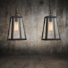 Xilinor Industrial Glass Case Pendant Lamp-2 lamps-hanging
