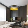 Sindora Slim Drum Pendant Lamp - living fluted panel