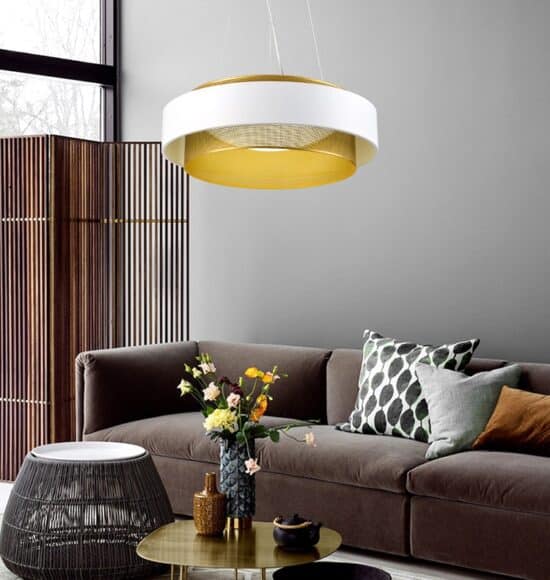 Sindora Slim Drum Pendant Lamp - sofa