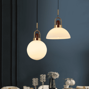 Kajet Wood Top Glass Shade Pendant Lamp
