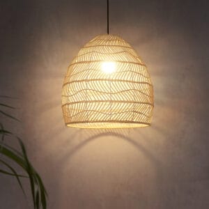 Rattan Dome Pendant Lamp Vintage Lighting