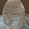 Roosinbor Weaved Rattan Dome Pendant Lamp actual closeup