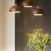 Wood Dome Pendant Lamp Bar Counter lights