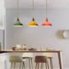 Metallic Chic Pot-Lid Pendant Lamp Bar counter lamps