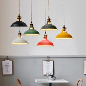 Elsani Metallic Chic Pot-Lid Pendant Lamp Industrial Lightings