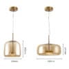 Goodomu Glass Domes Pendant Lamp dimensions