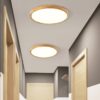 Divana Scandinavian Wooden Round and Slim Ceiling Lamp corridor light