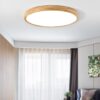 Divana Scandinavian Wooden Round and Slim Ceiling Lamp living room