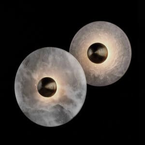 Gillis Marble Round Plate Wall Lamp twin round