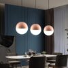 Ragnola Round Grid Glass Cover Pendant Light balls rose gold