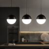 Ragnola Round Grid Glass Cover Pendant Light black balls lamp