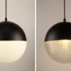 Ragnola Round Grid Glass Cover Pendant Light black globes