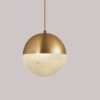 Ragnola Round Grid Glass Cover Pendant Light-gold