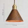 Osmunde Scandinavian Wooden Lamp Shade Pendant Light dimensions small dark wood