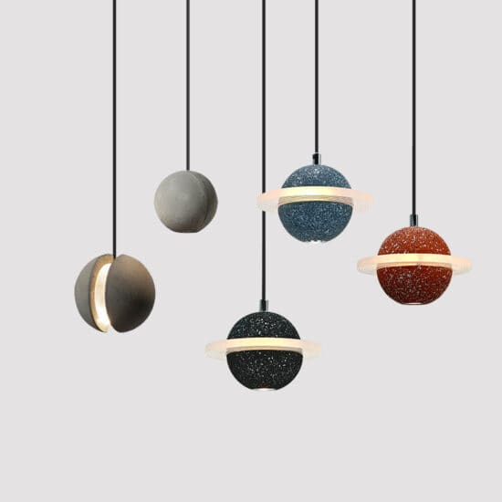 Waydell Modern Industrial Cement Planets Pendant Light