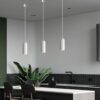 Elina Cylinder Pendant Lamp white in a row