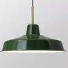 Elkano Modern Industrial Chic Pot-Lid Pendant Lamp - moss green