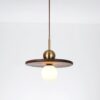 Kipstarno Wood Plate Pendant Lamp lit