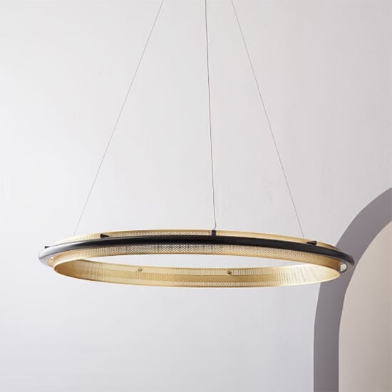 Lanuda Round Ring Grid Frame Pendant Light