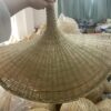 Madhada Bamboo Weave Straw Hat Pendant Lamp actual closeup 2