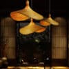 Madhada Bamboo Weave Straw Hat Pendant Lamp japanese zen lights