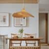 Madhada Bamboo Weave Straw Hat Pendant Lamp muji style lights