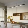 Reondar Slim Sleek Tube Linear Pendant Lamp dining