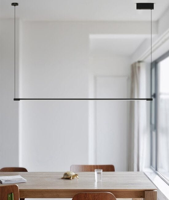 Reondar Slim Sleek Tube Linear Pendant Lamp study light