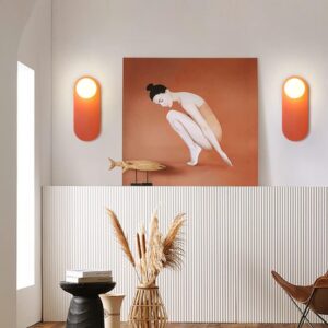 Aalberg Modern Oval Candlelight Wall Lamp - background wall mounted lamp