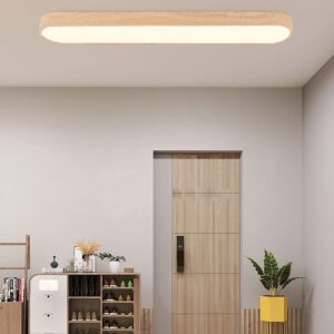 Ainoxel Wooden Flush Mount Ceiling Light - bedroom ceiling lamp