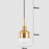 Aroldo Scandinavian Modern Acorn Pendant Lamp - dimensions