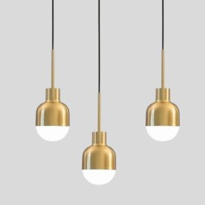 Aroldo Scandinavian Modern Acorn Pendant Lamp - golden dome lamp