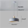 Cruutona Wide Felt Wooden Dome Pendant Lamp - dimensions of pendant