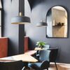 Cruutona Wide Felt Wooden Dome Pendant Lamp - restaurant pendant lamp