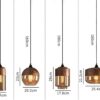 Emblari Scandinavian Glass Jar Pendant Lamp - dimensions of pendant