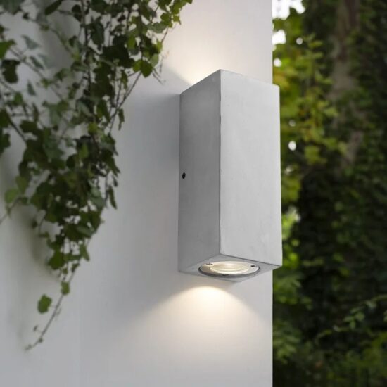 Ernarj Rectangular Twin Shine Cement Wall Lamp - garden cement lamp