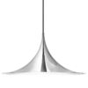 Gusti Modern Sleek Trumpet Pendant Lamp - silver chrome pendant