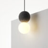 Heino Round Cement Ball Pendant Lamp - black pendant lamp