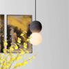 Heino Round Cement Ball Pendant Lamp - gallery pendant lamp