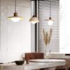 Holmlund Wabi-Sabi Travertine Stone Pendant Lamp - dining room