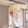 Krestedeen Rattan Single Layer Pendant Lamp - hallway pendant lamp