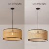 Krestedeen Rattan Single Layer Pendant Lamp - working of rattan pendant