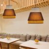 Krestenno Rattan and Cloth Triple Tier Pendant Lamp - hotel